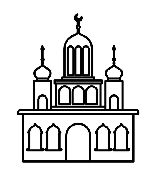 Tour de château arabe avec lune — Image vectorielle