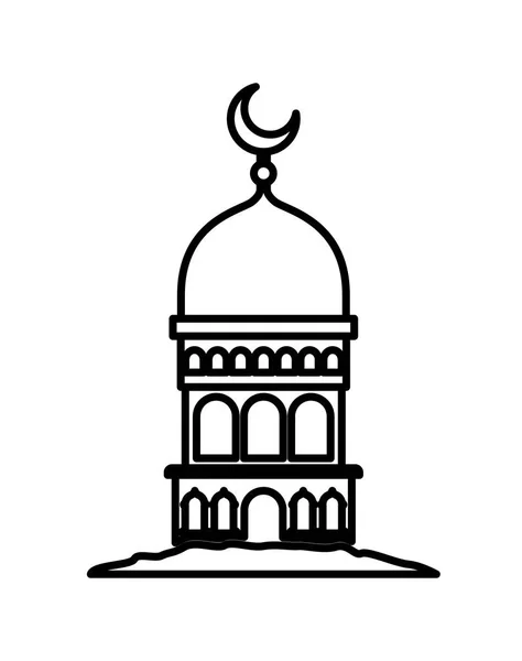 Torre del castillo árabe con luna — Vector de stock
