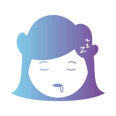 baş kadın karikatür kız uyuyan