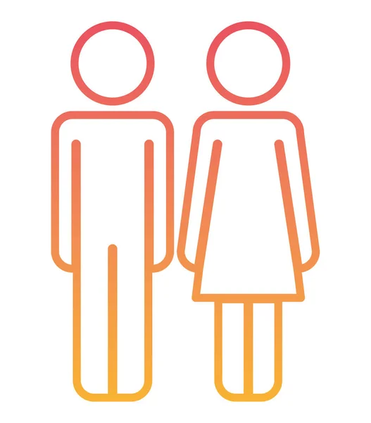 Pareja figuras humanas icono — Vector de stock