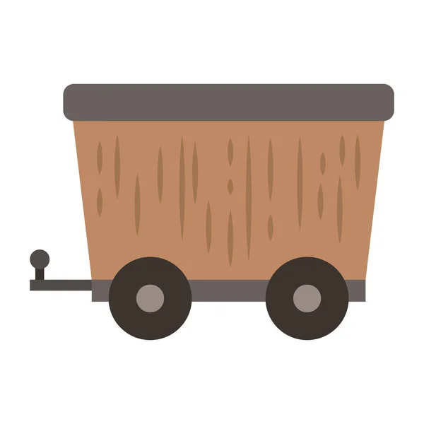 Wagon minier icône isolée — Image vectorielle