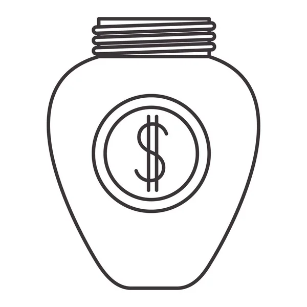 Pot avec symbole d'argent — Image vectorielle