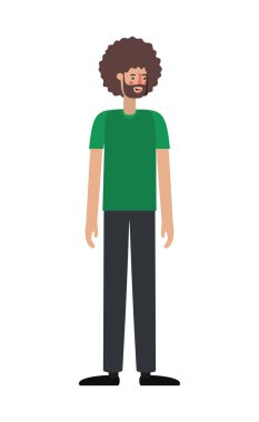 afro avatar karakter ile genç adam