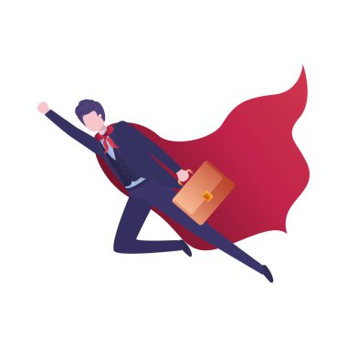 kahraman Cape avatar karakter ile işadamı