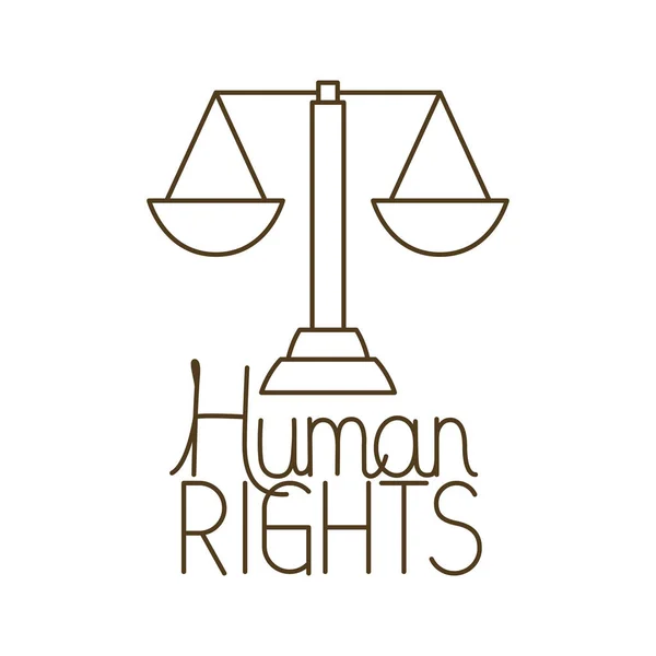Domare hammare med mänskliga rättigheter isolerad ikon — Stock vektor