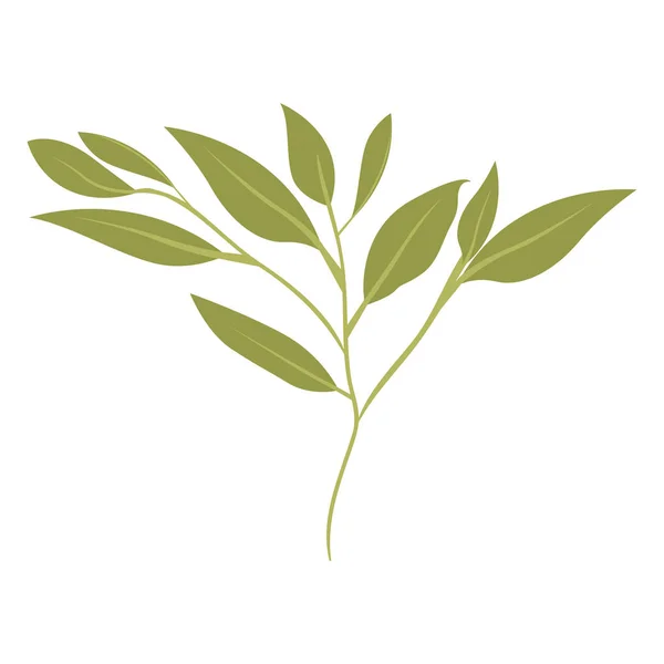Branche avec icône écologie des feuilles — Image vectorielle