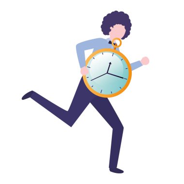 Saat avatar karakter ile işadamı