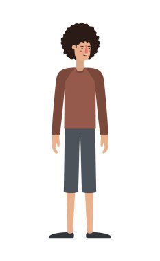 afro avatar karakter ile genç adam