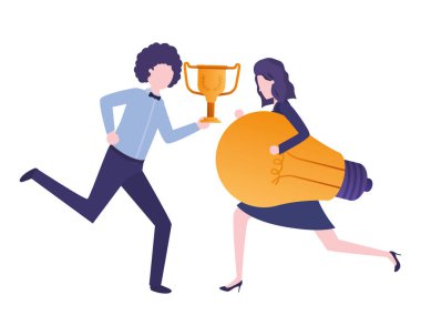 kupa ve ampul ile iş çift