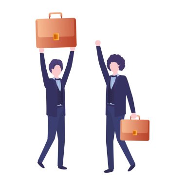 Portföy avatar karakter ile iş adamları