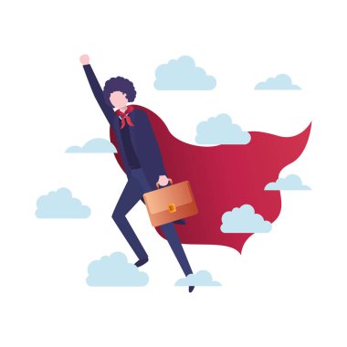 kahraman ceket karakter ile işadamı