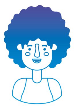 afro avatar karakter ile genç adam