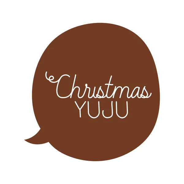 Bolha de fala com ícone de mensagem de Natal — Vetor de Stock