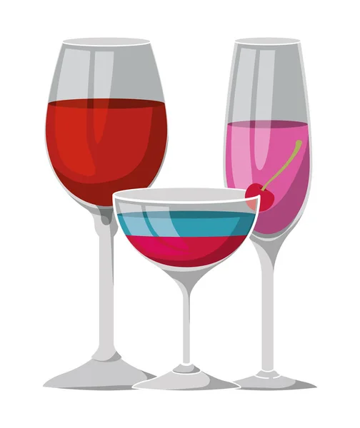Чашки скляний набір значків — стоковий вектор