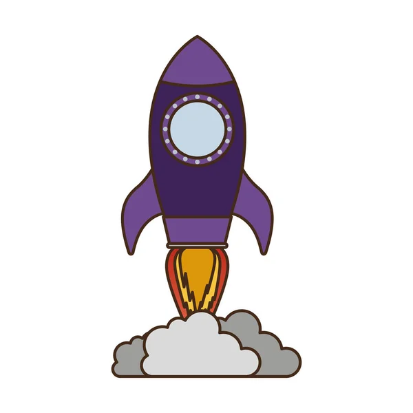 Cohete volador aislado icono — Vector de stock