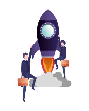 roket avatar karakter ile işadamları