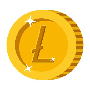 cryptocurrency Litecoin izole simge jeton