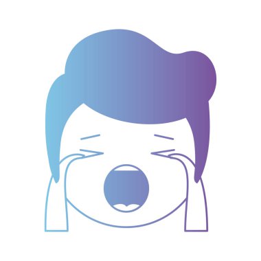 adam baş Kawaii karakter karikatür