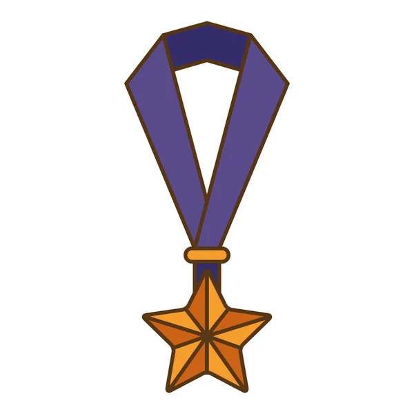 Medalla estrella colgante icono aislado — Archivo Imágenes Vectoriales
