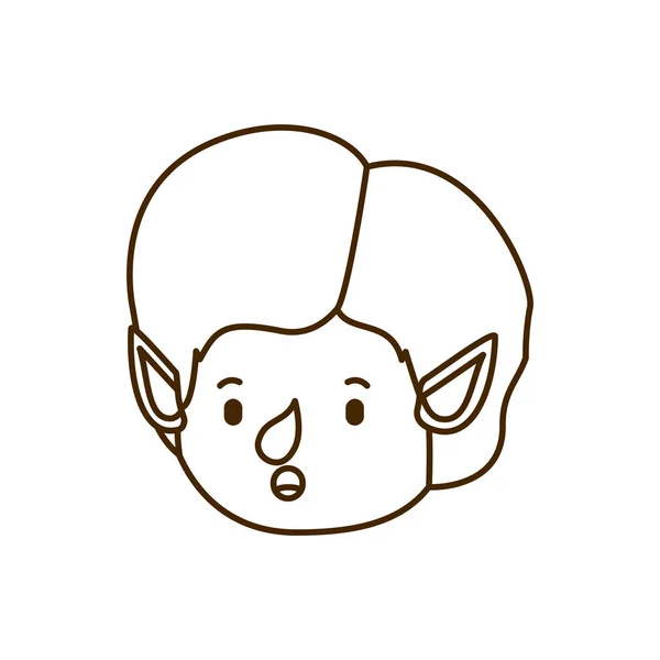 Elf head avatar character — Stock Vector