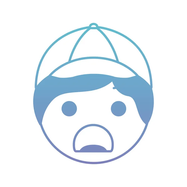 Καρτούν άνθρωπος θυμωμένος κεφάλι χαριτωμένο χαρακτήρα — Διανυσματικό Αρχείο