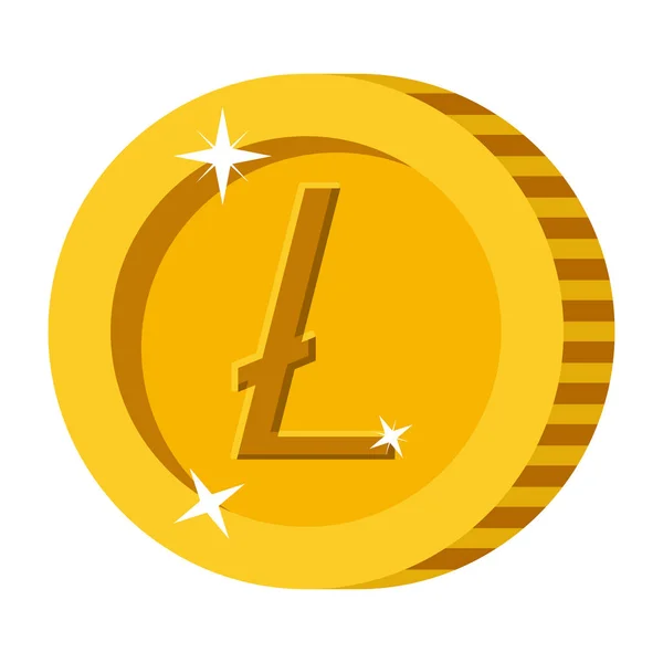 Kryptowaluta Litecoin ikona moneta na białym tle — Wektor stockowy