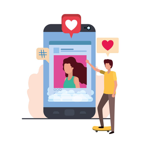 пара с аватаром профиля в социальной сети
