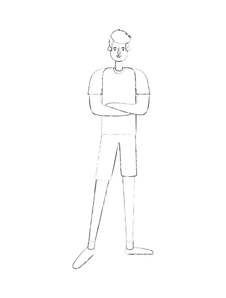 Молодий чоловік аватар персонаж — стоковий вектор