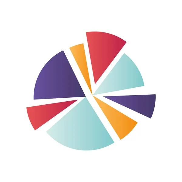 Kuchendiagramm isoliertes Symbol — Stockvektor