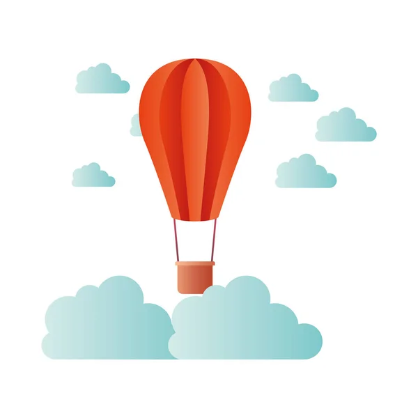 Hot air balloon isolated icon — Stock Vector