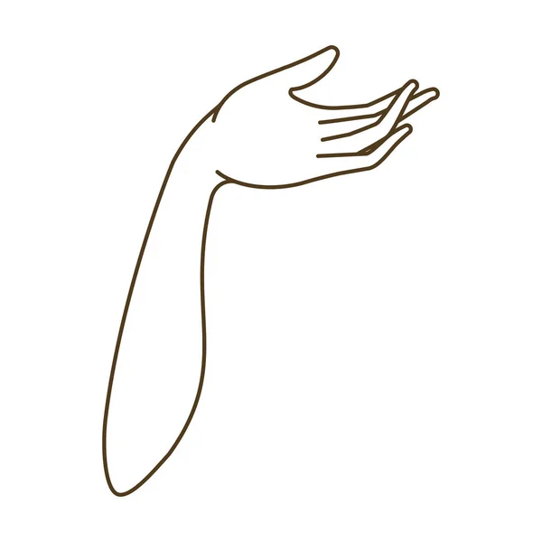 Unterarm mit Avatarfigur mit offener Hand — Stockvektor