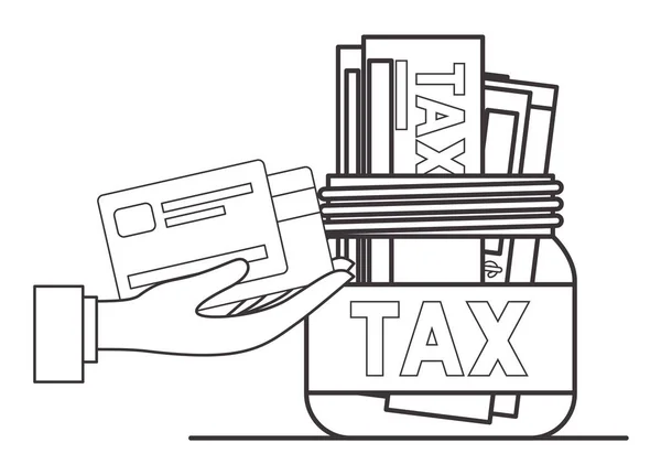 JAR daně s rukou zvedací kreditní kartou — Stockový vektor