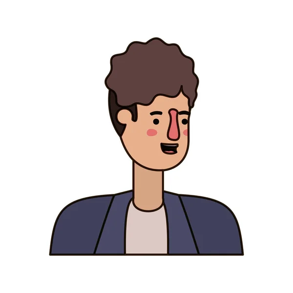 Joven hombre avatar carácter — Vector de stock