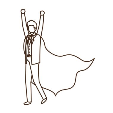 kahraman Cape avatar karakter ile işadamı