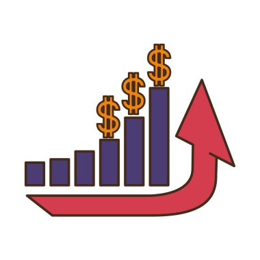 dolar sembol izole simge yukarı ok
