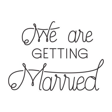 El yapımı yazı ile evli kutlama kartı