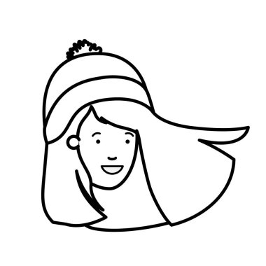 kış şapka avatar karakter kadınla Başkanı