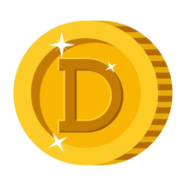 cryptocurrency dogecoin para izole simgesi