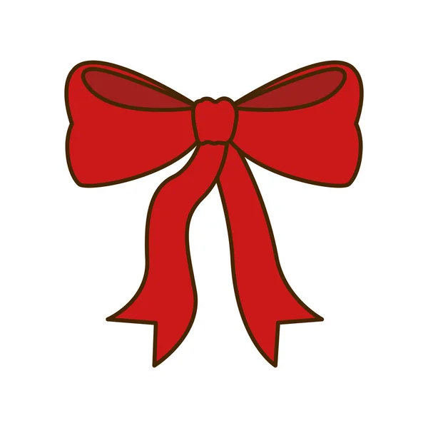 Christmas bow isolated icon — Stock Vector