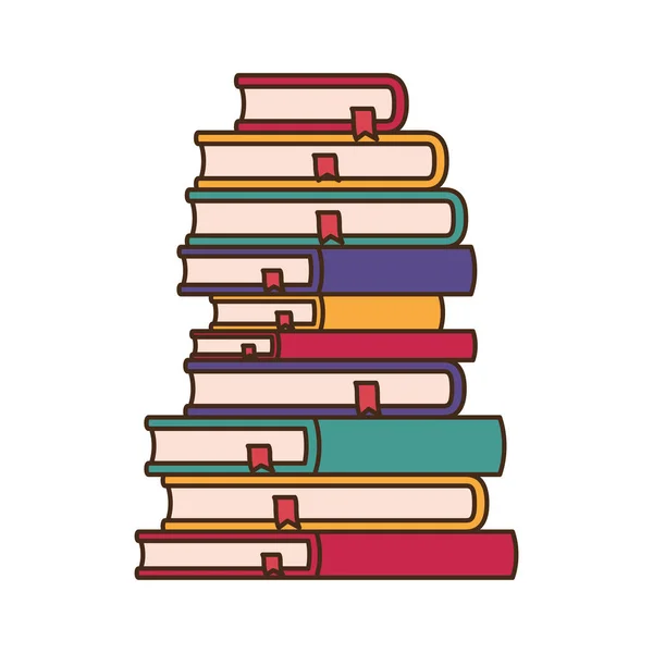 Stapel boeken geïsoleerd pictogram — Stockvector
