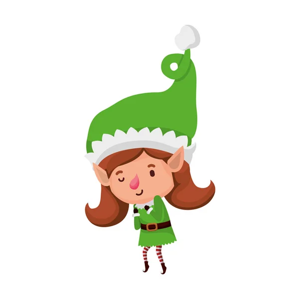 Elfo mulher andando avatar personagem — Vetor de Stock