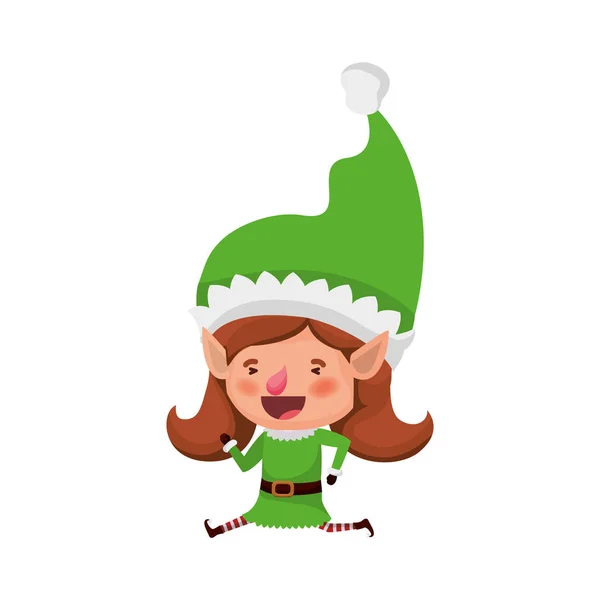 Elfe femme marcher avatar personnage — Image vectorielle
