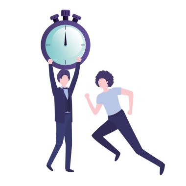 Saat avatar karakter ile işadamları