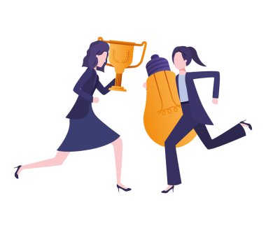 kupa ve ampul karakteri ile işkadınları