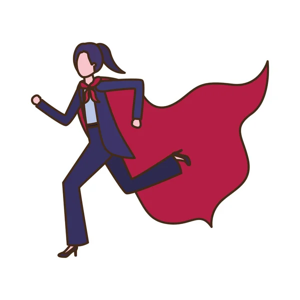Üzletasszony a hős Cape avatar karakter — Stock Vector