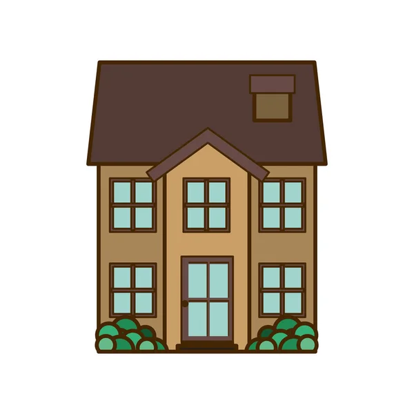 House with garden isolated icon — Stock Vector