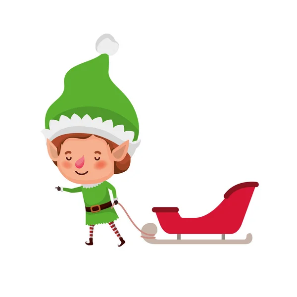Elfe avec avatar traîneau chatacter — Image vectorielle