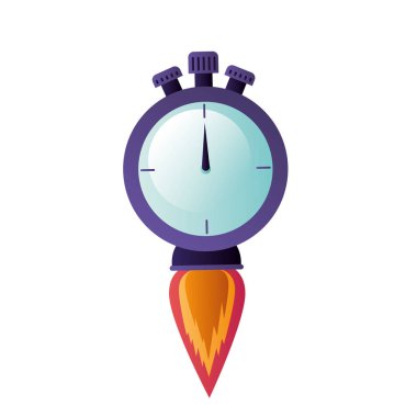 roket izole simgesi ile kronometre