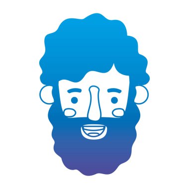 Genç adam kafa sakal avatar karakter ile