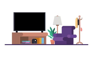 televizyon sahnesi ile oturma odası